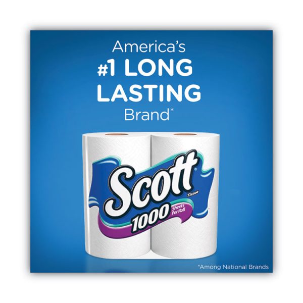 Toilet Paper, Septic Safe, 1-Ply, White, 1,000 Sheets/Roll, 12 Rolls/Pack, 4 Pack/Carton - Image 10