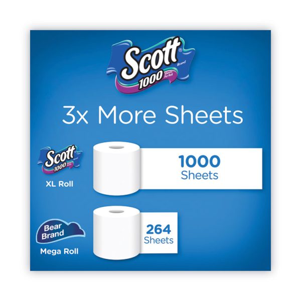Toilet Paper, Septic Safe, 1-Ply, White, 1,000 Sheets/Roll, 12 Rolls/Pack, 4 Pack/Carton - Image 8