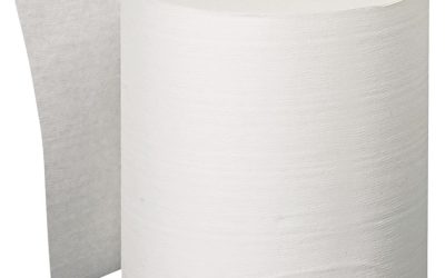 Hard Roll Paper Towels with Premium Absorbency Pockets, 1-Ply, 8″ x 600 ft, 1.5″ Core, White, 6 Rolls/Carton