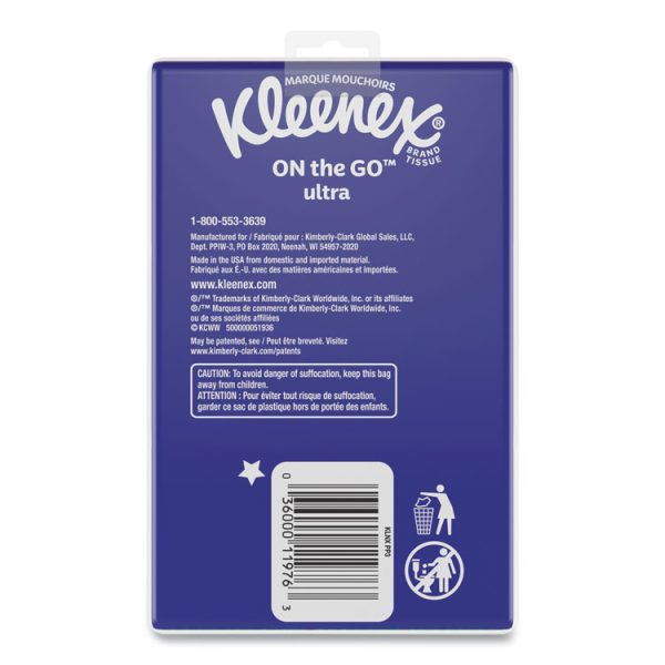 On The Go Packs Facial Tissues, 3-Ply, White, 10 Sheets/Pouch, 3 Pouches/Pack, 36 Packs/Carton - Image 3