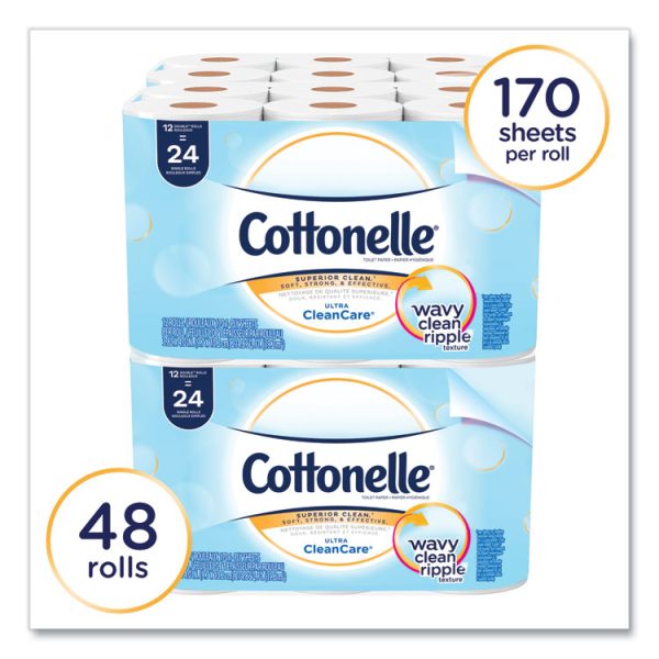 Clean Care Bathroom Tissue, Septic Safe, 1-Ply, White, 170 Sheets/roll, 48 Rolls/carton - Image 3