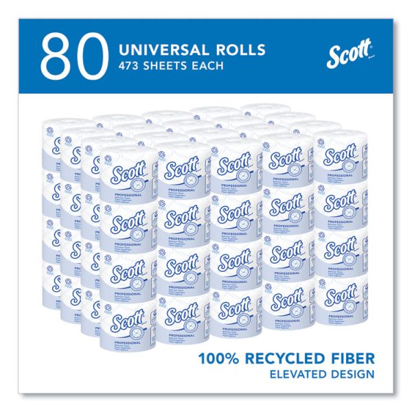 Essential 100% Recycled Fiber SRB Bathroom Tissue, Septic Safe, 2-Ply, White, 473 Sheets/Roll, 80 Rolls/Carton - Image 2