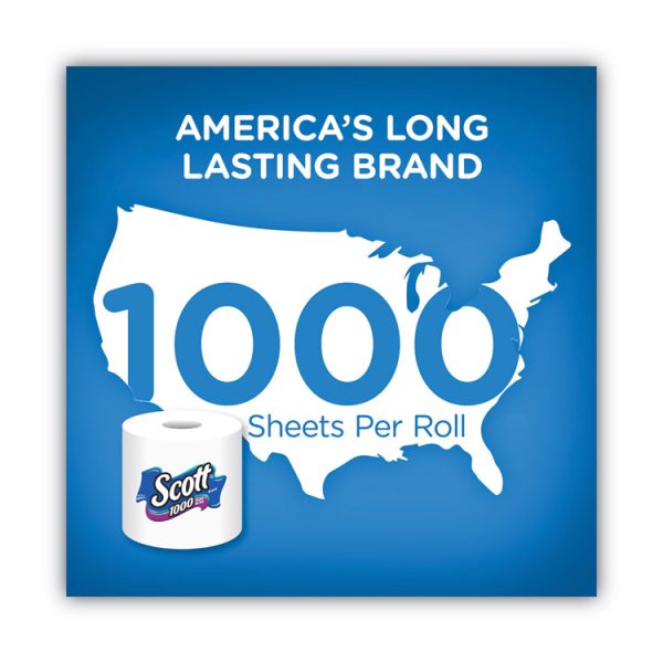 1000 Bathroom Tissue, Septic Safe, 1-Ply, White, 1,000 Sheet/Roll, 20/Pack - Image 8