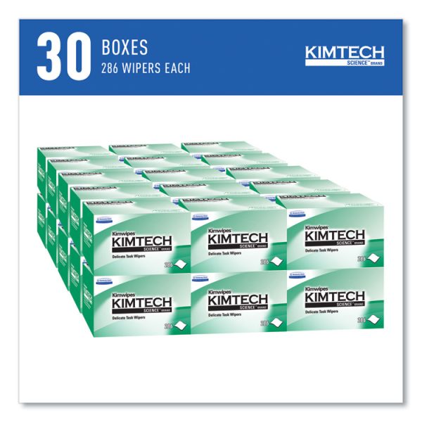 Kimwipes Delicate Task Wipers, 1-Ply, 4.4 x 8.4, Unscented, White, 280/Box, 30 Boxes/Carton - Image 9