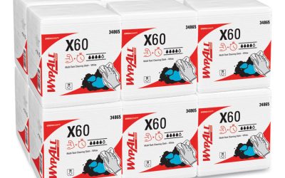 General Clean X60 Cloths, 1/4 Fold, 12.5 x 13, White, 76/Box, 12 Boxes/Carton