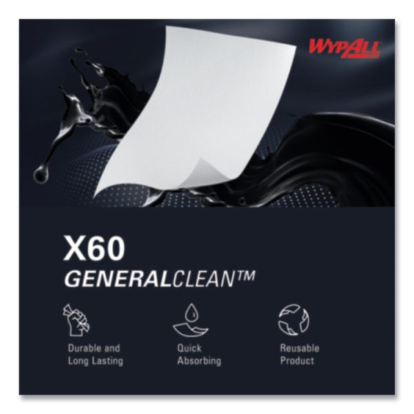 General Clean X60 Cloths, 1/4 Fold, 12.5 x 13, White, 76/Box, 12 Boxes/Carton - Image 9