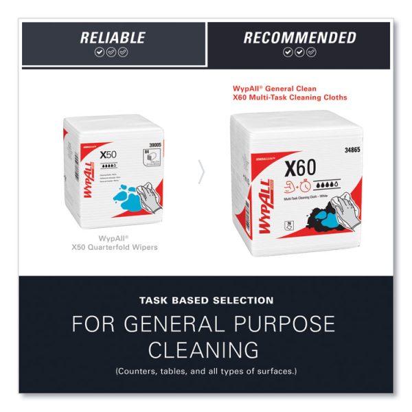 General Clean X60 Cloths, 1/4 Fold, 12.5 x 13, White, 76/Box, 12 Boxes/Carton - Image 10