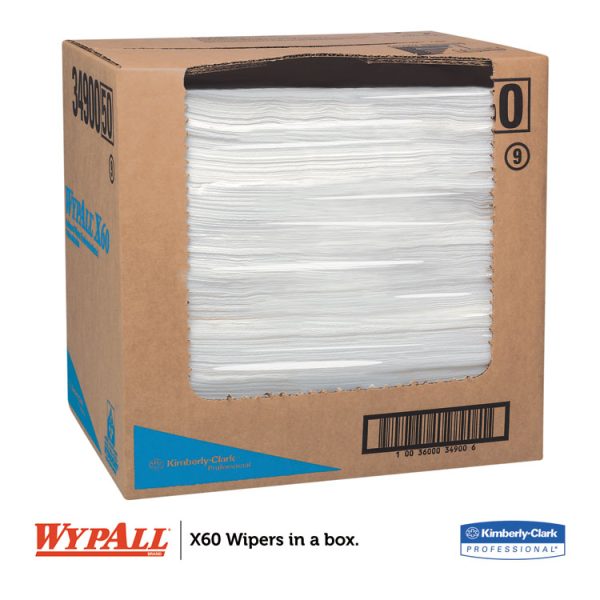 General Clean X60 Cloths, Flat Sheet, 12.5 x 16.8, White, 150/Box, 6 Boxes/Carton - Image 3