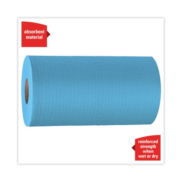 General Clean X60 Cloths, Small Roll, 9.8 x 13.4, Blue, 130/Roll, 12 Rolls/Carton - Image 5