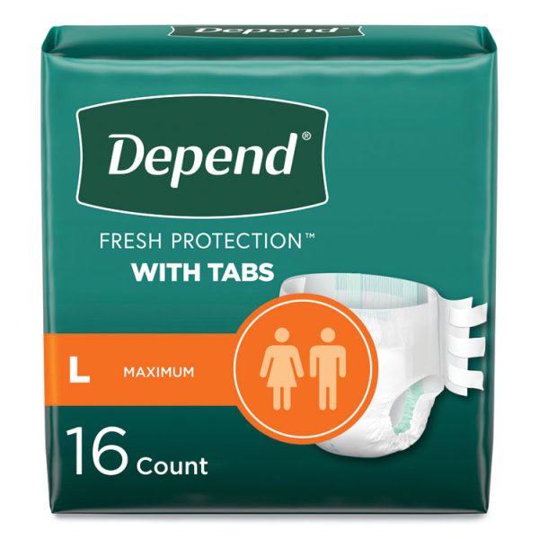 Incontinence Protection with Tabs, 35" to 49" Waist, 16/Pack, 3 Packs/Carton - Image 2