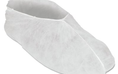 A20 Breathable Particle Protection Shoe Covers, One Size Fits All, White, 300/Carton