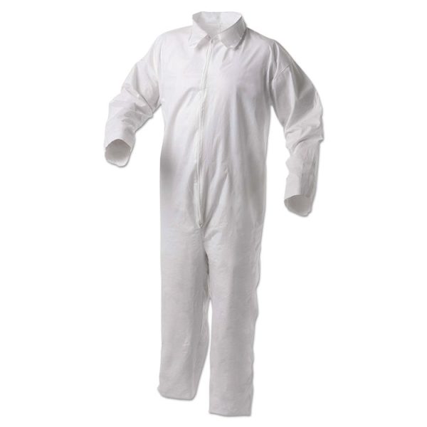 A35 Liquid And Particle Protection Coveralls, Zipper Front, 3x-Large, White, 25/carton