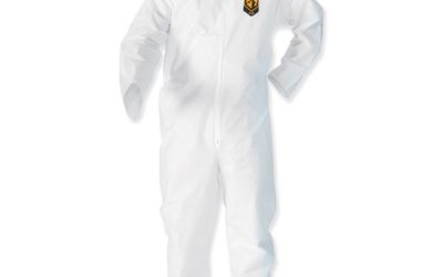 A35 Liquid And Particle Protection Coveralls, Zipper Front, Elastic Wrists And Ankles, 3x-Large, White, 25/carton