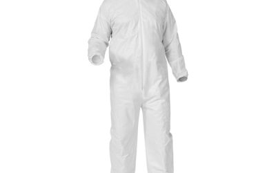 A35 Liquid And Particle Protection Coveralls, Zipper Front, Hood/boots, Elastic Wrists/ankles, Large, White, 25/carton