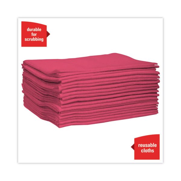 Power Clean X80 Heavy Duty Cloths,, 12.5 x 12, Red, 50/Box, 4 Boxes/Carton - Image 5