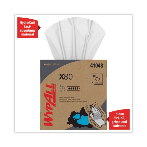 X80 Cloths, HYDROKNIT, POP-UP Box, 8.34 x 16.8, White, 80/Box, 5 Boxes/Carton - Image 4