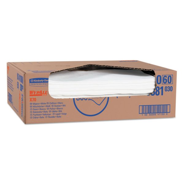 X70 Cloths, Flat Sheet, 16.6 x 14.9, White, 300/Carton - Image 2