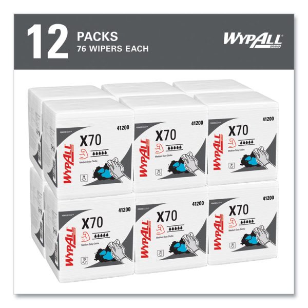 X70 Cloths, 1/4 Fold, 12.5 x 12, White, 76/Pack, 12 Packs/Carton - Image 3