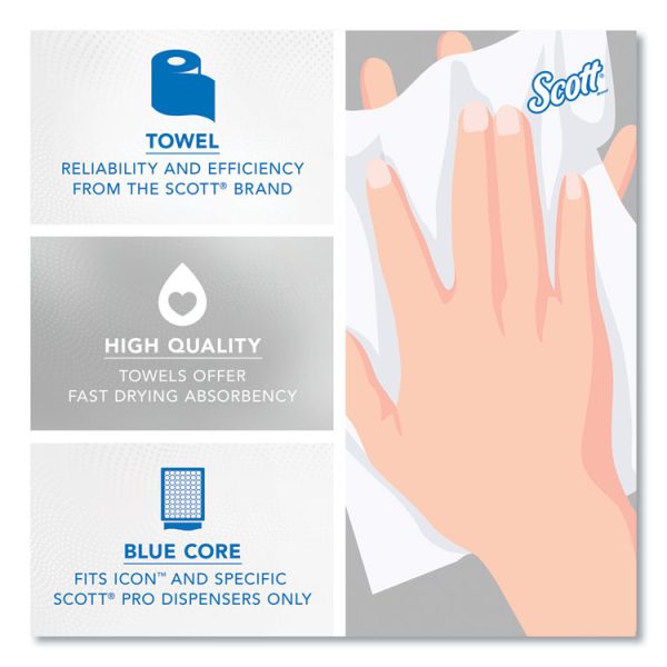 Pro Hard Roll Paper Towels with Absorbency Pockets, for Scott Pro Dispenser, Blue Core Only, 1-Ply, 7.5" x 900 ft, 6 Rolls/CT - Image 10