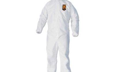 A40 Elastic-Cuff, Ankle, Hood And Boot Coveralls, Large, White, 25/carton