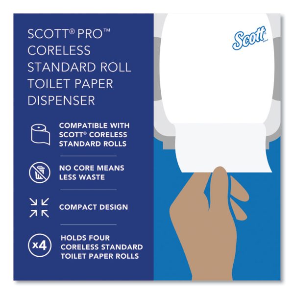 Pro High Capacity Coreless SRB Tissue Dispenser, 11.25 x 6.31 x 12.75, White - Image 10