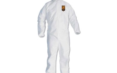 A30 Elastic Back and Cuff Hooded/Boots Coveralls, 3XL, White 21/Carton