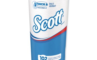 Choose-A-Sheet Mega Kitchen Roll Paper Towels, 1-Ply, 4.8 x 11, White, 102/Roll, 24/Carton