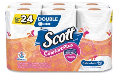 ComfortPlus Toilet Paper, Double Roll, Bath Tissue, Septic Safe, 1-Ply, White, 231 Sheets/Roll, 12 Rolls/Pack, 4 Packs/Carton