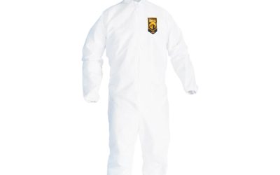 A20 Breathable Particle Protection Coveralls, Elastic Back, Hood, Medium, White, 24/carton