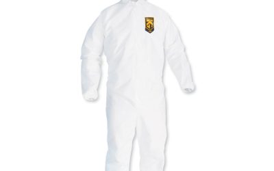 A20 Breathable Particle Protection Coveralls, Zipper Front, Large, White