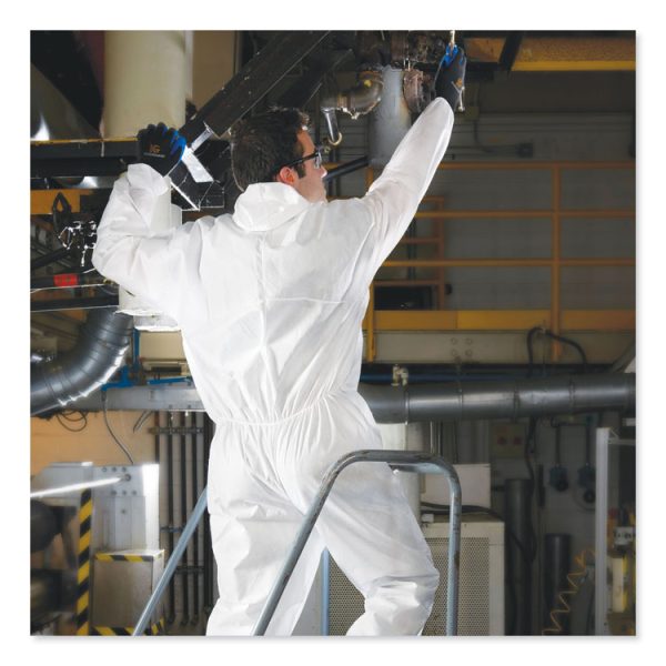 A20 Breathable Particle Protection Coveralls, Zipper Front, Large, White - Image 4
