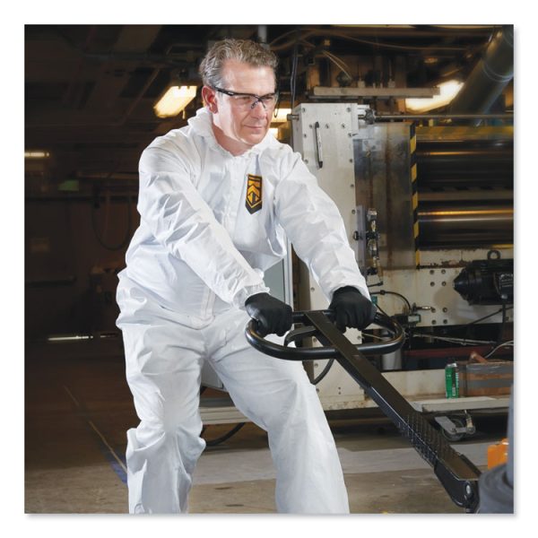 A20 Breathable Particle Protection Coveralls, Zipper Front, Large, White - Image 2