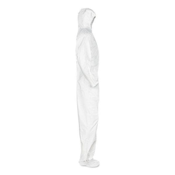 A20 Breathable Particle Protection Coveralls, Elastic Back, Hood And Boots, Large, White, 24/carton - Image 3