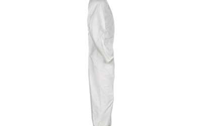 A20 Breathable Particle Protection Coveralls, Elastic Back, Hood and Boots, 4X-Large, White, 20/Carton