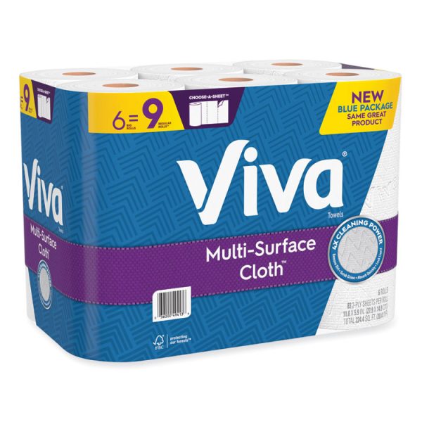 Multi-Surface Cloth Choose-A-Sheet Kitchen Roll Paper Towels 2-Ply, 11 X 5.9, White, 83/roll, 6 Rolls/pack, 4 Packs/carton - Image 2