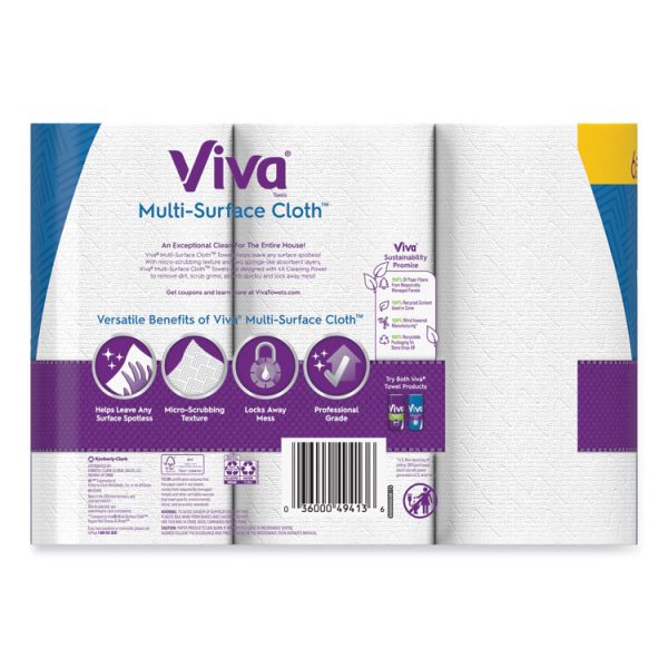 Multi-Surface Cloth Choose-A-Sheet Kitchen Roll Paper Towels 2-Ply, 11 X 5.9, White, 83/roll, 6 Rolls/pack, 4 Packs/carton - Image 3