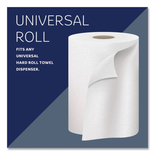 Hard Roll Paper Towels with Premium Absorbency Pockets, 1-Ply, 8" x 600 ft, 1.75" Core, White, 6 Rolls/Carton - Image 4