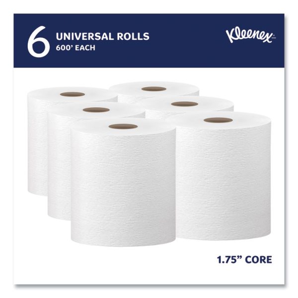 Hard Roll Paper Towels with Premium Absorbency Pockets, 1-Ply, 8" x 600 ft, 1.75" Core, White, 6 Rolls/Carton - Image 2