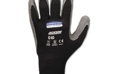 G40 Latex Coated Gloves, 270 mm Length, 11 X-Large, Poly/Cotton, Gray/Black, 12 Pairs/Pack
