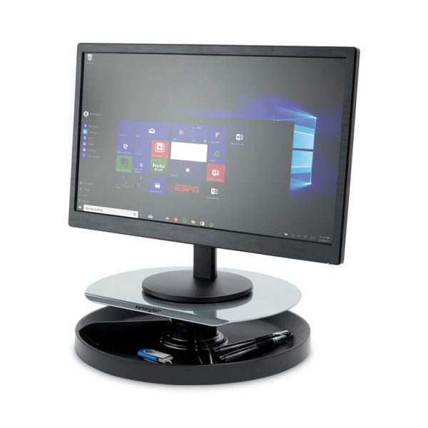 Spin2 Monitor Stand With Smartfit, 12.6" X 12.6" X 2.25" To 3.5", Black, Supports 40 Lbs - Image 4
