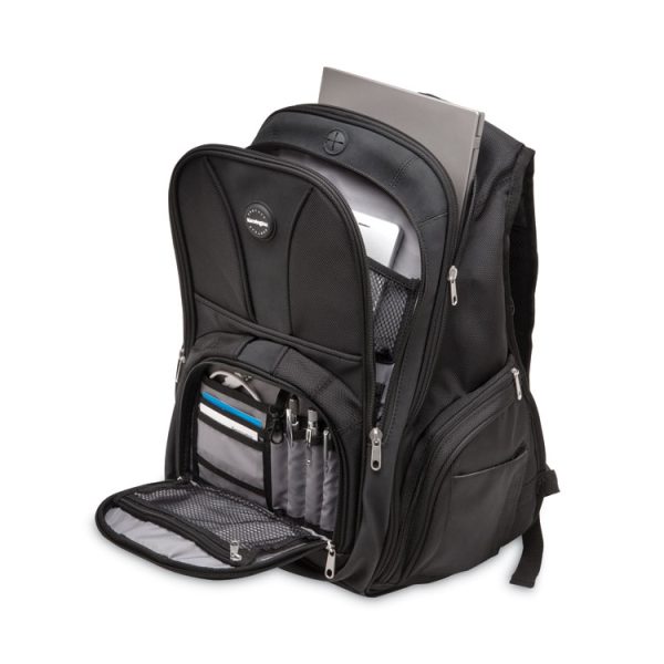 Contour Laptop Backpack, Fits Devices Up to 17", Ballistic Nylon, 15.75 x 9 x 19.5, Black - Image 4