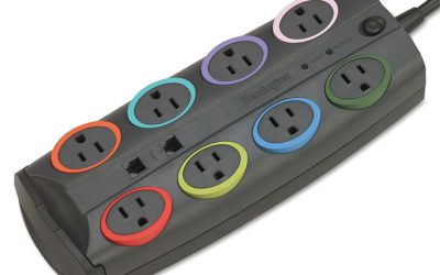 SmartSockets Surge Protector, 8 AC Outlets, 8 ft Cord, 3,090 J, Dark Gray