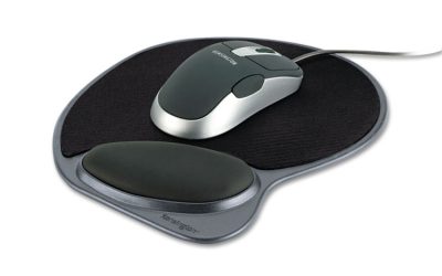 Memory Foam Mouse Pad Wrist Pillow, 10 x 9.87, Black