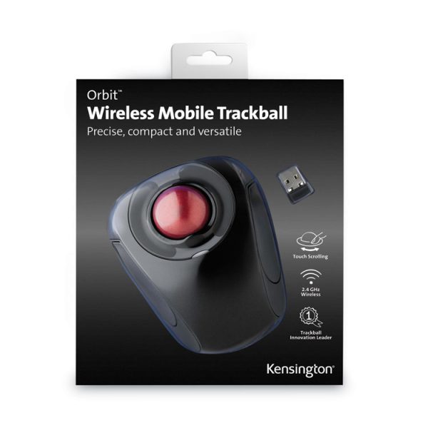 Orbit Wireless Mobile Trackball, 2.4 Ghz Frequency/30 Ft Wireless Range, Left/right Hand Use, Black/red - Image 5