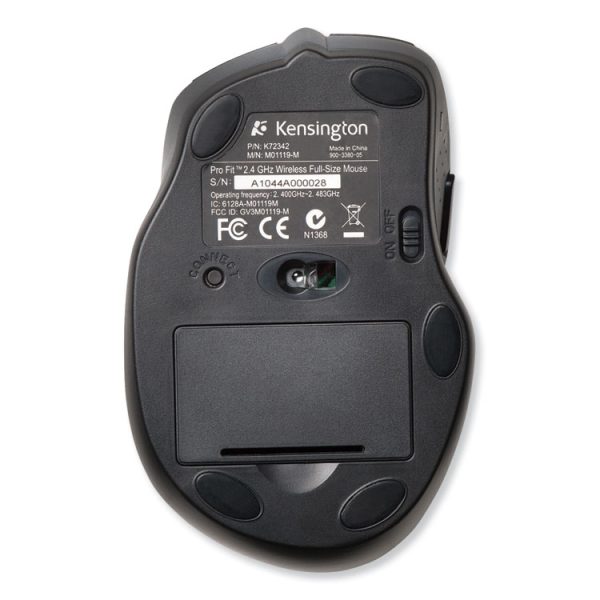 Pro Fit Full-Size Wireless Mouse, 2.4 Ghz Frequency/30 Ft Wireless Range, Right Hand Use, Black - Image 3