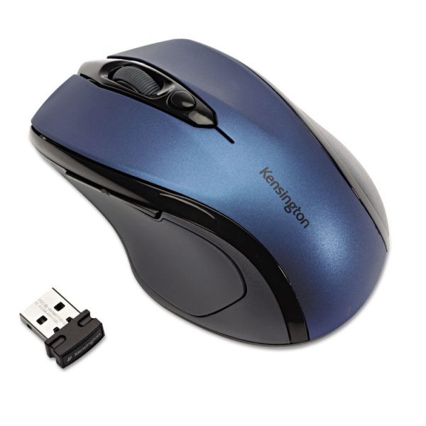 Pro Fit Mid-Size Wireless Mouse, 2.4 Ghz Frequency/30 Ft Wireless Range, Right Hand Use, Sapphire Blue