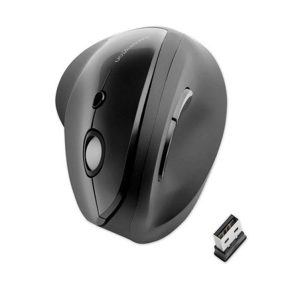 Pro Fit Ergo Vertical Wireless Mouse, 2.4 Ghz Frequency/65.62 Ft Wireless Range, Right Hand Use, Black - Image 4