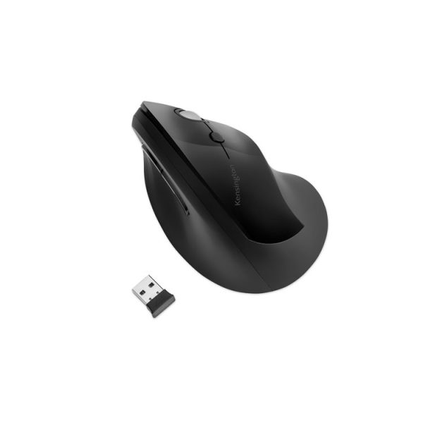 Pro Fit Ergo Vertical Wireless Mouse, 2.4 Ghz Frequency/65.62 Ft Wireless Range, Right Hand Use, Black - Image 2