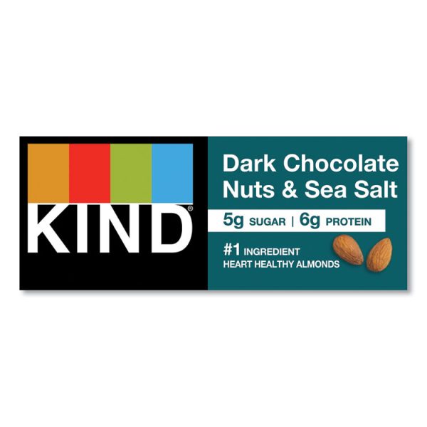Nuts And Spices Bar, Dark Chocolate Nuts And Sea Salt, 1.4 Oz, 12/box - Image 6