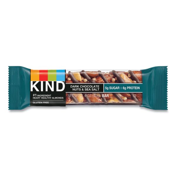 Nuts And Spices Bar, Dark Chocolate Nuts And Sea Salt, 1.4 Oz, 12/box - Image 2
